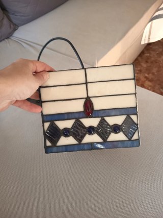 Lámpara colgante Tiffany azul