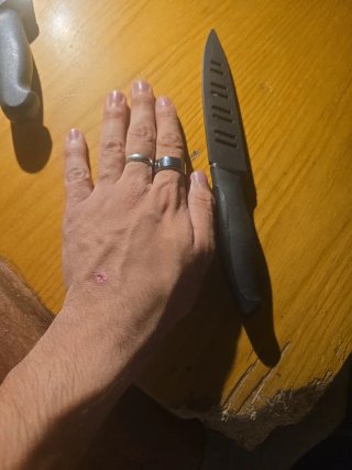 Coltello da cucina nero e argento