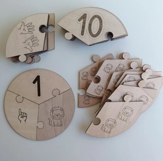 Puzzles de madera para contar