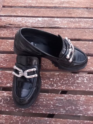 Mocasines Zara negros talla 36
