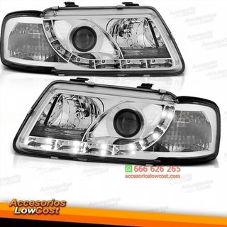 FAROS LUZ DIURNA LED Y LUPA AUDI A3 8L