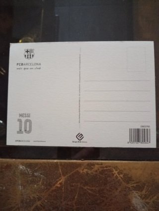 Postal Messi FC Barcelona.