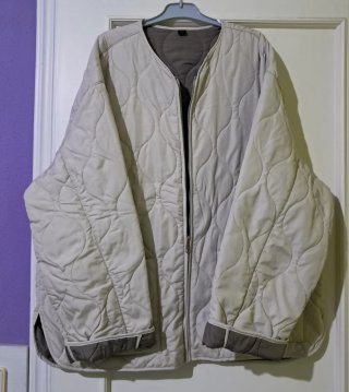Chaqueta acolchada Zara Beige/Gris