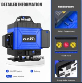 NIVEL LÁSER 4D 16 LÍNEAS 360° CON TRÍPODE.