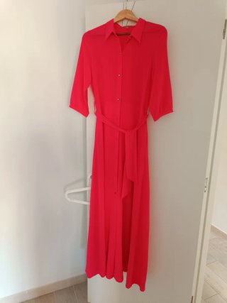 Vestido de fiesta coral largo