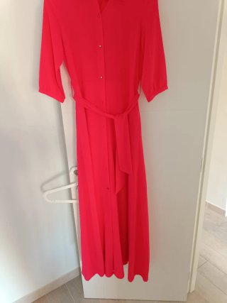Vestido de fiesta coral largo