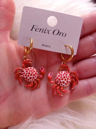 Pendientes de cangrejo Fenix acero