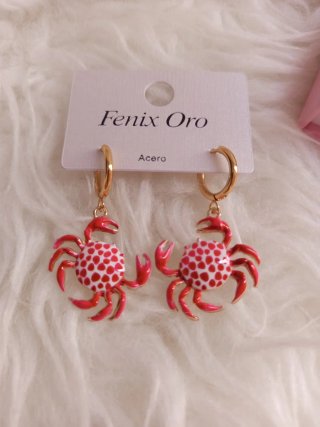 Pendientes de cangrejo Fenix acero