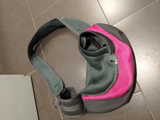 Transportín Perro Pequeño Gris y Rosa
