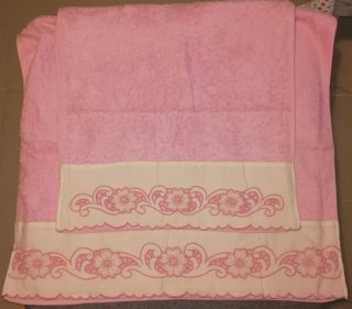 Conjunto de banho 3 peças bordado madeira