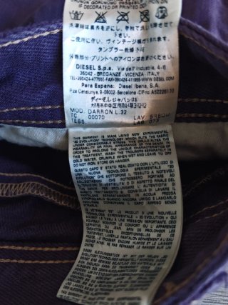 Diesel jeans Darron slim W31 L32 viola y2k