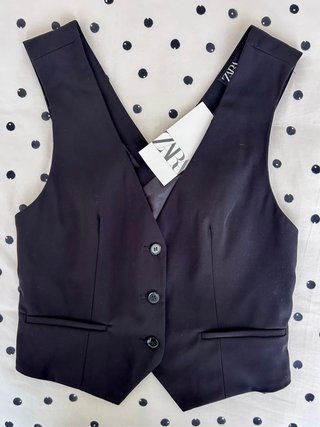 Chaleco Zara Negro Mujer con espalda cruzada T-XS