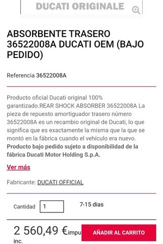 Amortiguador Ohlins TTX
