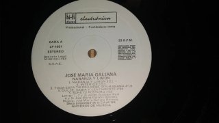 Disco Vinilo Jose María Galiana (Naranja y Limón)