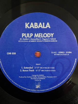Kabala "Pulp Melody" vinile dance / hard house CHR