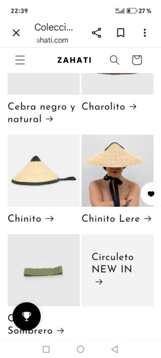 Sombrero  Zahati de paja modelo Chinito Lere