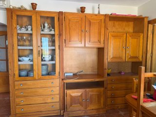 Mueble modular 3 módulos madera y cristal