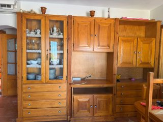Mueble modular 3 módulos madera y cristal