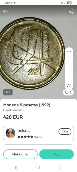 Moneda 5 Pesetas 1992