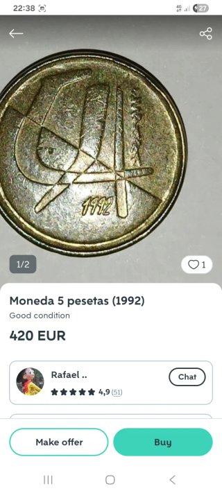 Moneda 5 Pesetas 1992