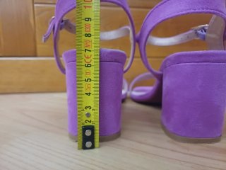 Sandalias Moradas Tacon Bloque Talla 36