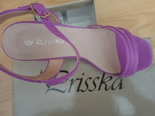 Sandalias Moradas Tacon Bloque Talla 36