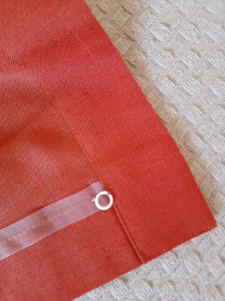 Tenda in lino arancione
