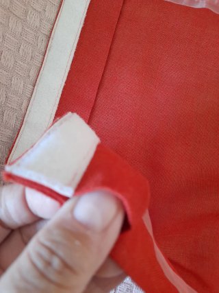 Tenda in lino arancione