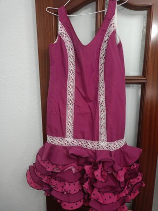 Vestido Flamenca Rosa y Morado