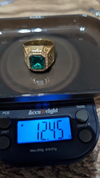 Anillo Oro 18k Esmeralda Lab Diamantes