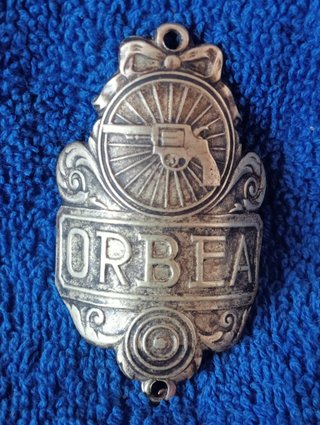 chapa Orbea 1930/40 bici antigua pistola revolver