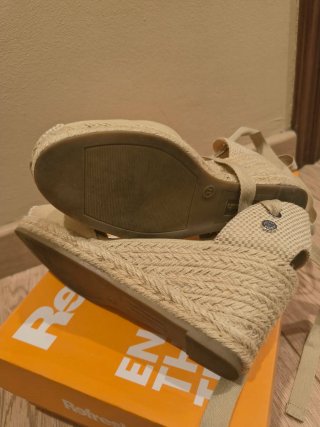 Zapatos esparto cuña Refresh beige talla 37