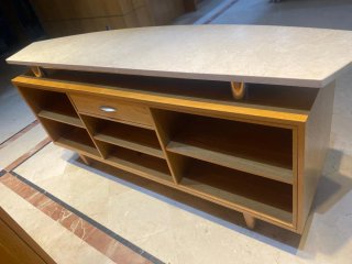 Mueble barra bar madera y piedra