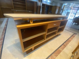 Mueble barra bar madera y piedra