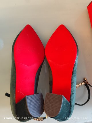 Zapatos tacón verde oscuro T38