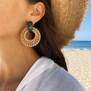 Pendientes Aros Rattan Vintage