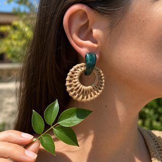 Pendientes Aros Rattan Vintage