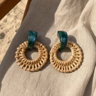Pendientes Aros Rattan Vintage