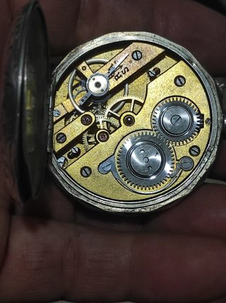 Reloj de bolsillo antiguo de plata 46mm funciona