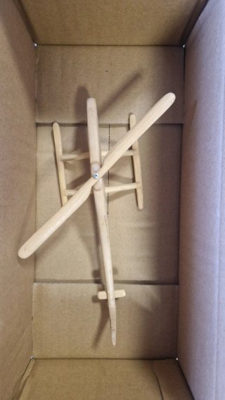 Modellino Elicottero Legno 25cm