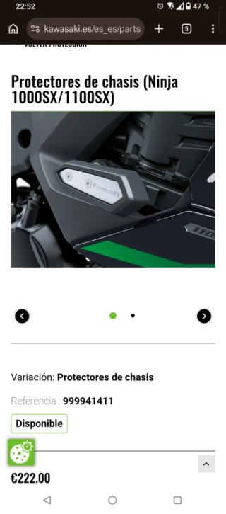 Topes anticaidas Kawasaki Ninja 1000SX/1100SX