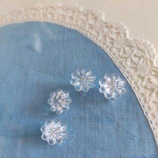 Botones joya antiguos,cristal lobulado, forma flor