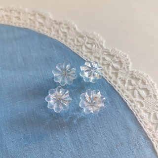 Botones joya antiguos,cristal lobulado, forma flor