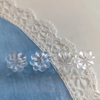 Botones joya antiguos,cristal lobulado, forma flor