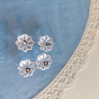 Botones joya antiguos,cristal lobulado, forma flor