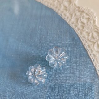 Botones joya antiguos,cristal lobulado, forma flor