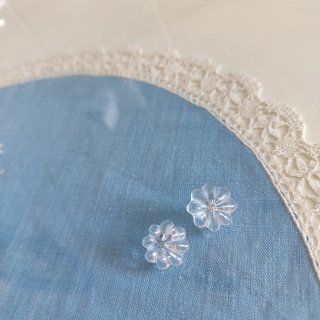 Botones joya antiguos,cristal lobulado, forma flor