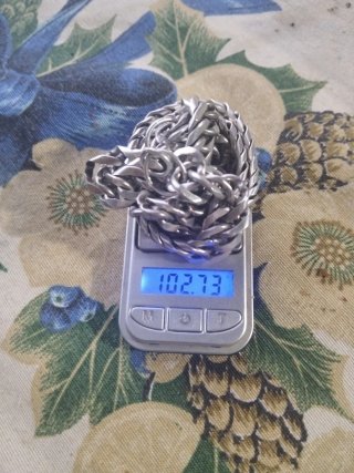 Cadena de plata estilo cubano