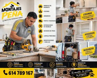 Montaje y desmontaje de muebles y cocinas.