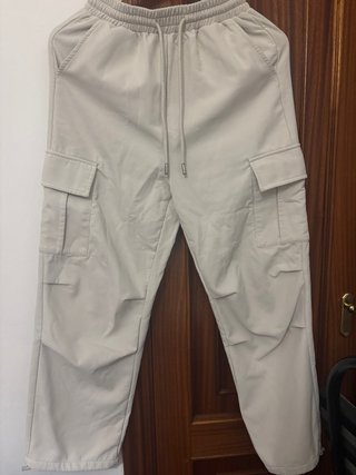 Pantalón cargo softshell impermeable blanco